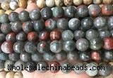 LSBS965 15 inches 14mm faceted round blood jasper gemstone beads wholesale