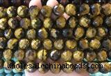 LSBS966 15 inches 14mm faceted round yellow tiger eye gemstone beads wholesale