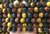 LSBS968 15 inches 14mm faceted round colorful tiger eye gemstone beads wholesale