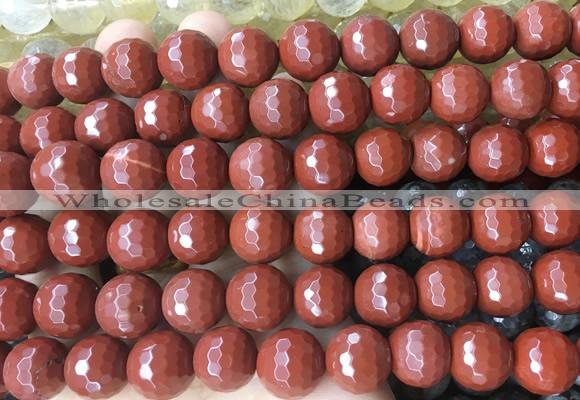 LSBS970 15 inches 14mm faceted round red jasper gemstone beads wholesale