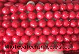 LSBS976 15 inches 14mm faceted round synthetic turquoise gemstone beads wholesale