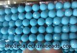 LSBS977 15 inches 14mm faceted round synthetic turquoise gemstone beads wholesale