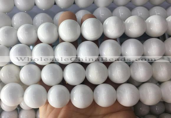 LSBS997 15 inches 16mm round white agate gemstone beads wholesale