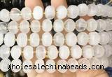 MEBS01 15 inches 8*12mm pumpkin angola white crystal beads wholesale