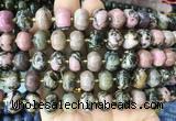 MEBS14 15 inches 8*12mm pumpkin black veined rhodonite beads wholesale