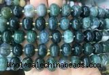 MEBS26 15 inches 8*12mm pumpkin moss agate beads wholesale