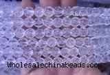NCBS06 15 inches 10mm carved rose flower white crystal beads wholesale