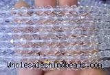 NCBS14 15 inches 6mm faceted round white crystal beads wholesale