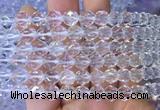 NCBS15 15 inches 8mm faceted round white crystal beads wholesale