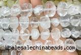 NCBS20 15 inches 12*16mm - 13*18mm faceted nuggets white crystal beads
