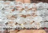 NCBS21 15 inches 12*16mm - 13*18mm faceted nuggets white crystal beads