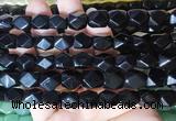 NGBS146 15 inches 9*11mm faceted nuggets black obsidian gemstone beads
