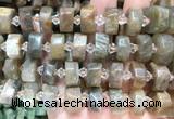 NGBS233 15 inches 10*14mm - 12*16mm faceted nuggets sunstone beads