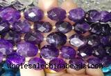 NGBS238 15 inches 8*12mm - 12*16mm faceted nuggets amethyst beads