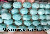 NGBS240 15 inches 8*12mm - 12*16mm faceted nuggets amazonite beads