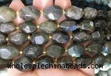 NGBS246 15 inches 8*12mm - 12*16mm faceted nuggets labradorite beads