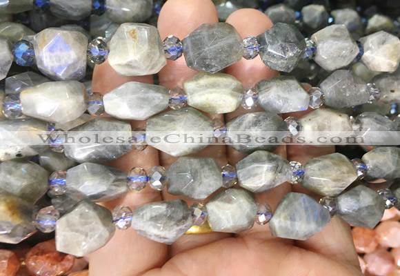 NGBS250 15 inches 8*12mm - 12*16mm faceted nuggets labradorite beads