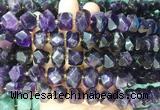 NGBS261 15 inches 10*14mm - 12*16mm faceted nuggets amethyst gemstone beads