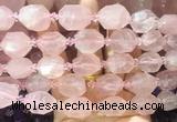 NGBS264 15 inches 13*18mm - 15*20mm faceted nuggets rose quartz gemstone beads