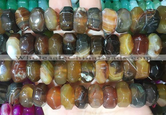NGBS297 15 inches 8*14mm - 10*16mm faceted nuggets agate beads wholesale