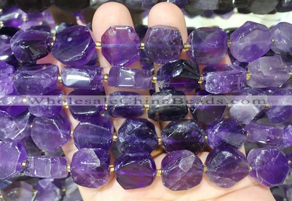 NGBS323 15 inches 14*16mm nuggets amethyst gemstone beads wholesale