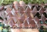 NGBS93 15 inches 13*22mm - 15*25mm faceted marquise strawberry quartz beads