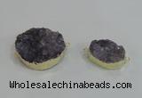 NGC1010 18*25mm – 25*35mm freeform druzy agate connectors