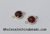 NGC1012 10mm flat round agate gemstone connectors wholesale