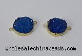 NGC1063 20*22mm freeform druzy agate connectors wholesale