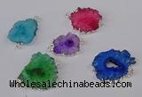 NGC1082 15*20mm - 30*35mm freeform druzy agate connectors wholesale