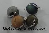 NGC115 18mm - 20mm round druzy agate connectors wholesale