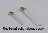 NGC1198 8*35mm - 10*60mm sticks white crystal connectors wholesale