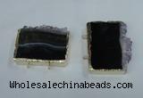 NGC132 30*40mm - 35*45mm freeform druzy amethyst connectors
