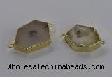 NGC1424 18*25mm - 25*35mm hexagon druzy agate connectors
