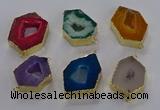 NGC1431 18*25mm - 25*35mm hexagon druzy agate connectors