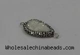 NGC1600 14*23mm flat teardrop plated quartz connectors wholesale