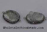 NGC1630 20*25mm - 22*30mm freeform druzy quartz connectors