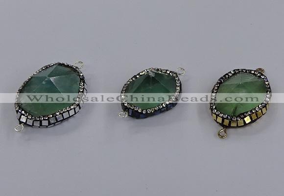 NGC1808 20*25mm - 25*30mm faceted freeform fluorite connectors