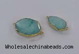 NGC1815 18*25mm - 25*30mm faceted freeform blue sponge quartz connectors