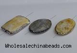 NGC1889 30*40mm - 30*45mm freeform agate gemstone connectors
