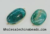 NGC1910 25*35mm - 30*45mm oval fossil coral connectors wholesale