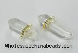 NGC266 15*45mm - 18*50mm faceted nuggets white crystal connectors