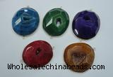 NGC28 40*50mm - 50*55mm freeform druzy agate connectors
