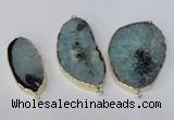 NGC283 22*45mm - 40*55mm freeform druzy agate connectors