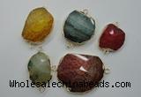 NGC31 20*30mm - 30*40mm freeform druzy agate connectors