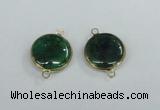 NGC399 18mm flat round agate gemstone connectors wholesale