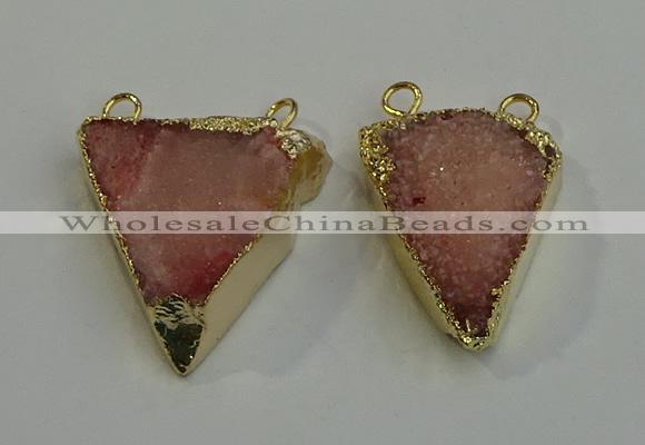 NGC5036 25*35mm - 30*35mm triangle druzy quartz connectors