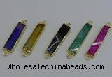 NGC5073 8*35mm - 10*40mm rectangle agate gemstone connectors