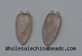 NGC5140 16*35mm - 18*40mm arrowhead rose quartz connectors