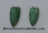 NGC5147 16*35mm - 18*40mm arrowhead green aventurine connectors
